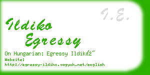 ildiko egressy business card